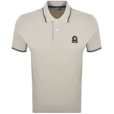 Sandbanks Badge Logo Polo T Shirt Stone In Gold