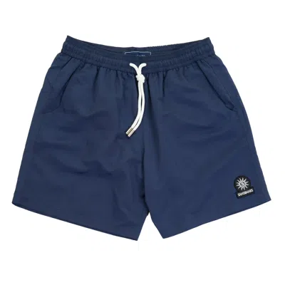 Sandbanks Badge Logo Recycled Swim Shorts Navy In Blue