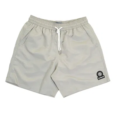 Sandbanks Badge Logo Recycled Swim Shorts Sage In Gray