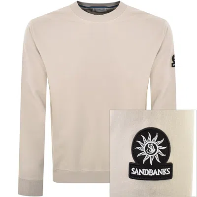 Sandbanks Badge Logo Sweatshirt Beige