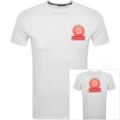 Sandbanks Badge Logo T Shirt White