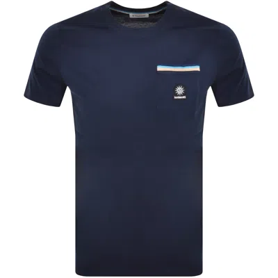 Sandbanks Badge Pocket T Shirt Navy In Blue
