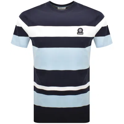 Sandbanks Badge Stripe T Shirt Navy