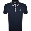 Sandbanks Contrast Stripe Polo T Shirt Navy In Blue