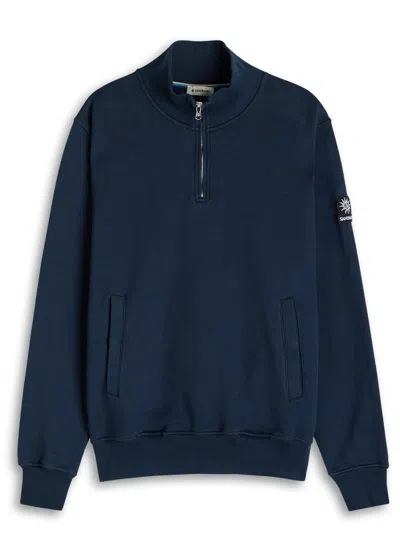 Sandbanks Cotton Half-zip Sweatshirt In Blue