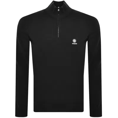 Sandbanks Fine Gauge Quarter Zip Jumper Black