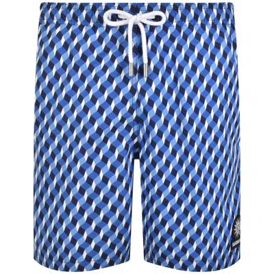 Sandbanks Geometric Swim Shorts Blue