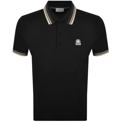 Sandbanks Gradient Rib Polo T Shirt Black