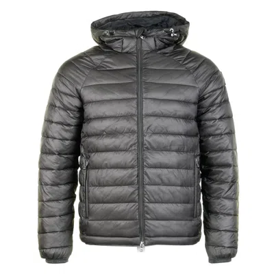 Sandbanks Hooded Ripstop Micro Puffer Jacket Anthracite In Grey