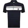 Sandbanks Jacquard Stripe Polo T Shirt Navy In Black