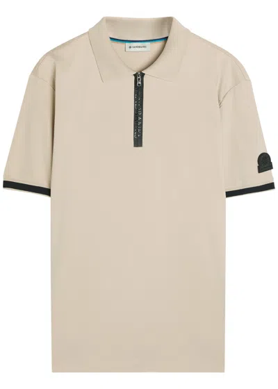 Sandbanks Logo Jersey Polo Shirt In Brown