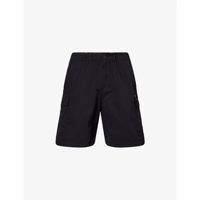 Sandbanks Mens  Cargo Logo-patch Cotton Shorts In Black