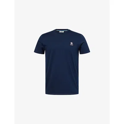 Sandbanks Mens Navy Sb Mercerised Badge Tshirt In Blue