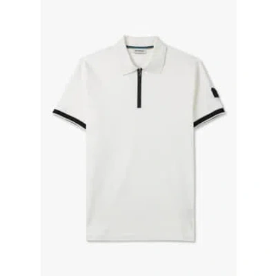 Sandbanks Mens Silicone Zip Polo Shirt In White