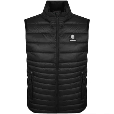 Sandbanks Micro Puffer Gilet Black In Animal Print