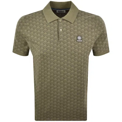 Sandbanks Monogram Jacquard Polo T Shirt Green