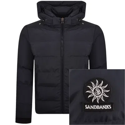 Sandbanks Puffer Jacket Navy In Blue