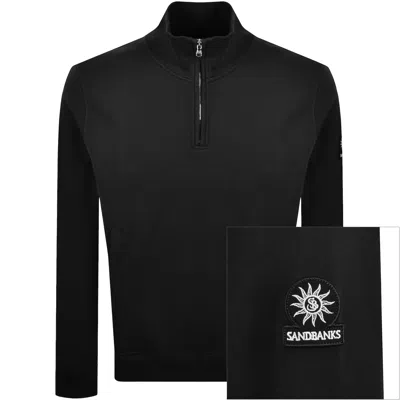 Sandbanks Quarter Zip Sweatshirt Black