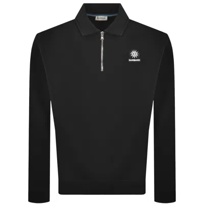 Sandbanks Quarter Zip Sweatshirt Black