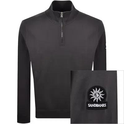 Sandbanks Quarter Zip Sweatshirt Grey