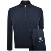 Sandbanks Quarter Zip Sweatshirt Navy