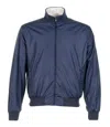 Sandbanks Reversible Nylon Funnel Bomber Jacket Navy & Stone