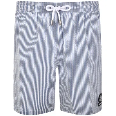 Sandbanks Seersucker Swim Shorts Navy In Blue
