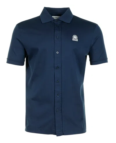 Sandbanks Short Sleeve Full Button Shirt Navy
