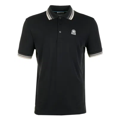 Sandbanks Short Sleeve Gradient Rib Polo Black