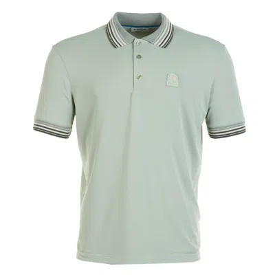 Sandbanks Short Sleeve Gradient Rib Polo Sage In Green