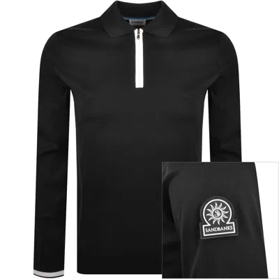 Sandbanks Silicone Zip Polo Shirt Black