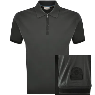Sandbanks Silicone Zip Polo T Shirt Grey In Black