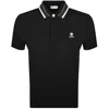 Sandbanks Snap Collar Polo T Shirt Black In Black
