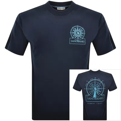 Sandbanks Sonar Logo T Shirt Navy