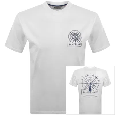 Sandbanks Sonar Logo T Shirt White In Gray