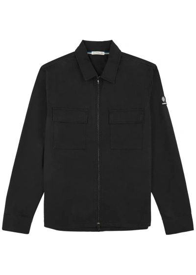Sandbanks Stretch-cotton Overshirt In Black