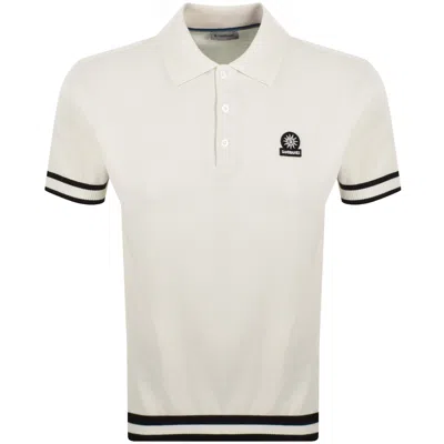 Sandbanks Stripe Hem Polo T Shirt Ecru In White