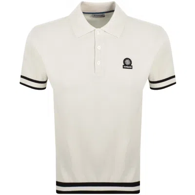Sandbanks Stripe Hem Polo T Shirt Ecru In Neutral