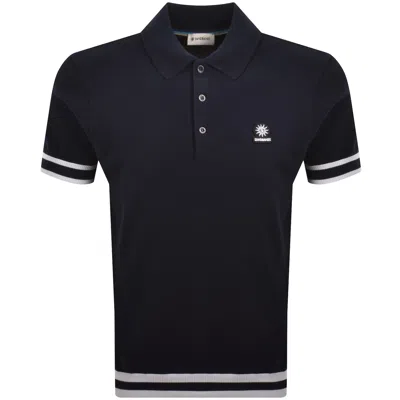 Sandbanks Stripe Hem Polo T Shirt Navy