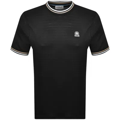 Sandbanks Textured Jacquard T Shirt Black