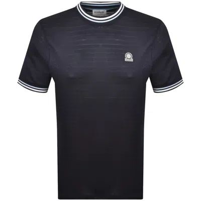 Sandbanks Textured Jacquard T Shirt Navy In Blue