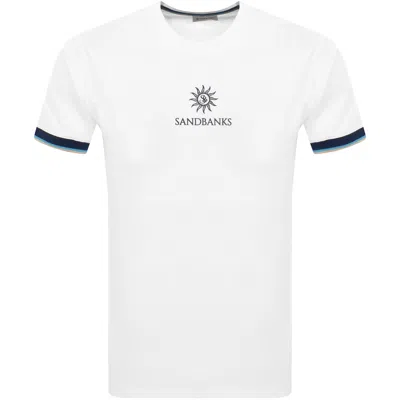 Sandbanks Tipped Logo T Shirt White