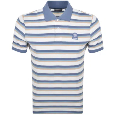 Sandbanks Tricolour Fade Stripe Polo T Shirt Multi In Blue