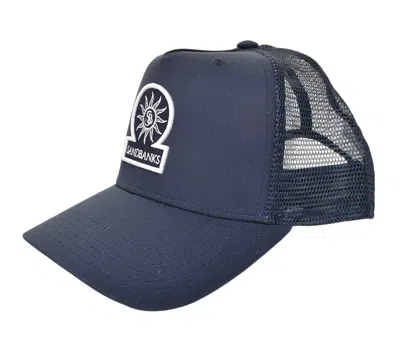 Sandbanks Trucker Logo Cap Navy In Blue