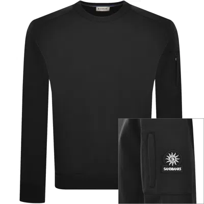 Sandbanks Zip Pocket Interlock Sweatshirt Black