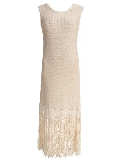 Sandbeige Beige Polyester Dress In Pink