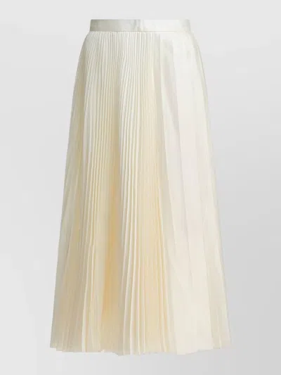 Sandbeige High Waist Midi Skirt Pleated Design In Neutral