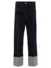 Sandbeige Blue Cotton Jeans In Blue