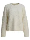 Sandbeige Cable-knit Knitwear
