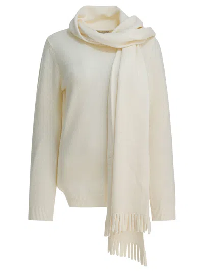 Sandbeige Knitwear In White